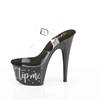 Pleaser - ADORE708TIP02 Ankle strap sandal, Pole dance shoes - Black/Transparent Product image